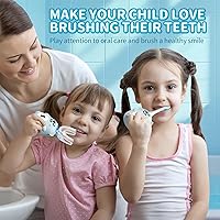 Vista 8 de Cepillo de dientes eléctrico en forma de U para niños, limpieza sónica automática de 360°, 6 modos, 4 cabezales de cepillo, bonito diseño de koala