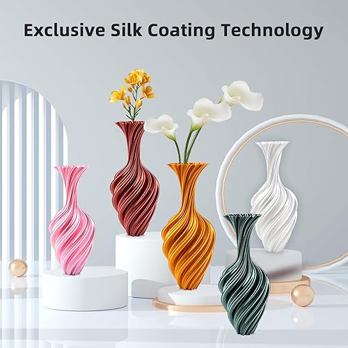 Miniatura 3 de ERYONE Filamento de ácido poliláctico (PLA) de seda para impresora 3D, de 1.75 mm +- 0.03 mm, carrete de 1 kg (2.2 libras), verde esmeralda seda