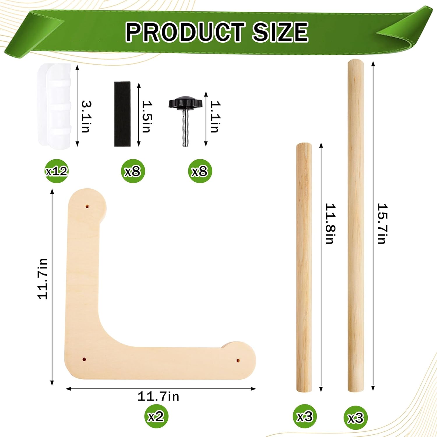 Adjustable Embroidery Table Stand, Cross Stitch Table Stand, Wooden Embroidery Frame for Arts Crafts Sewing Kit Supplies, 2 Sizes Rod ( 11.8" and 15.75")