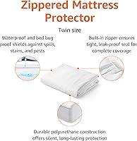 Vista 2 de Yaxa Basics Funda de colchón con cremallera, impermeable y a prueba de chinches, tamaño individual