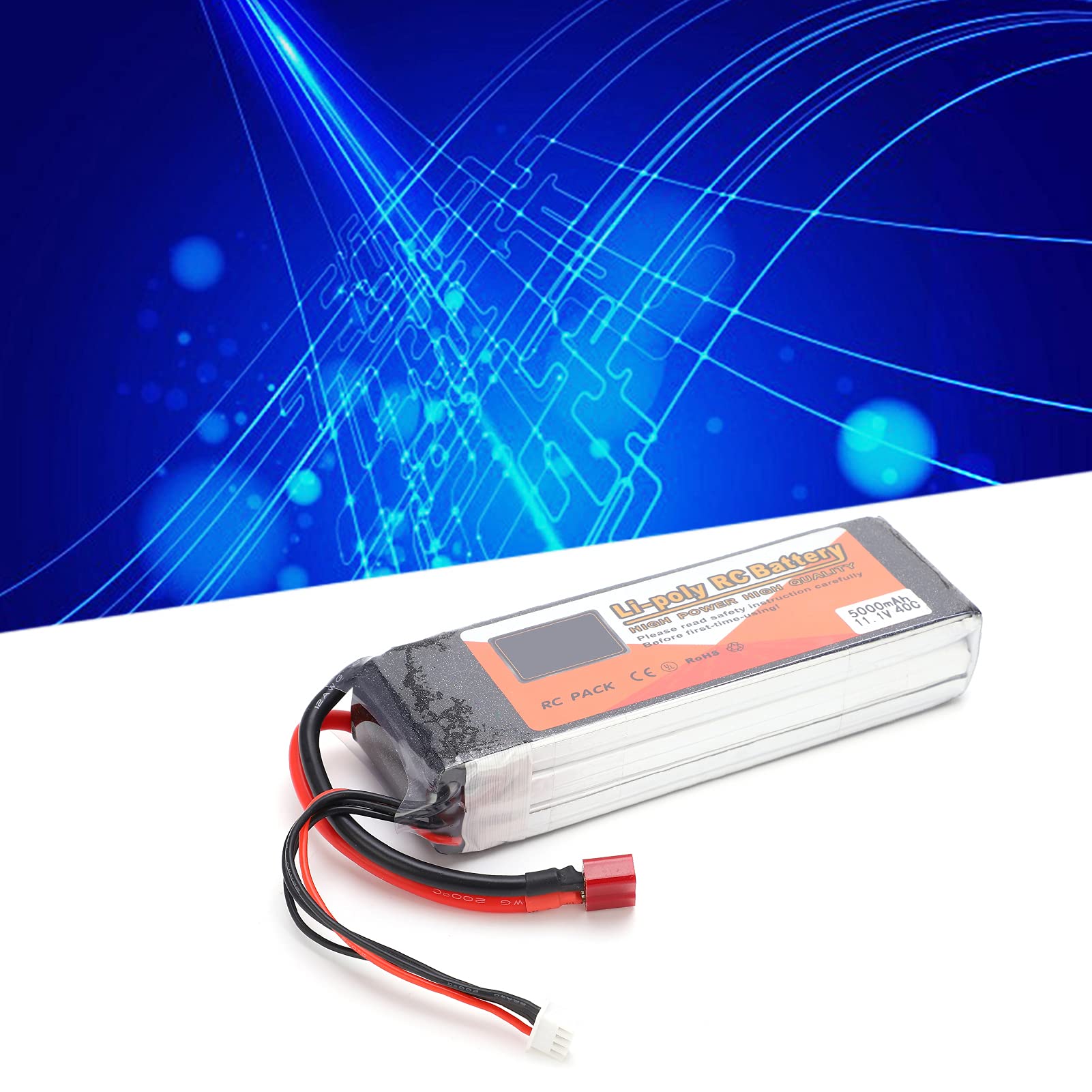 11,1 V 5000 mAh Batteria Lipo di alta qualità 3S 40C per droni RC Car Boat, batteria al litio di dimensioni 5,2 X 1,7 X ,0 pollici per telecomandi RC