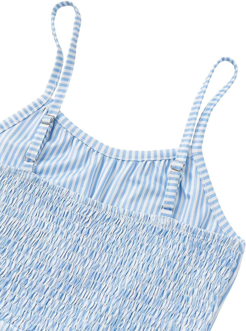 Girls Smocked Sundress with Spaghetti Straps, Colorful Summer Dress for 8-16 Years