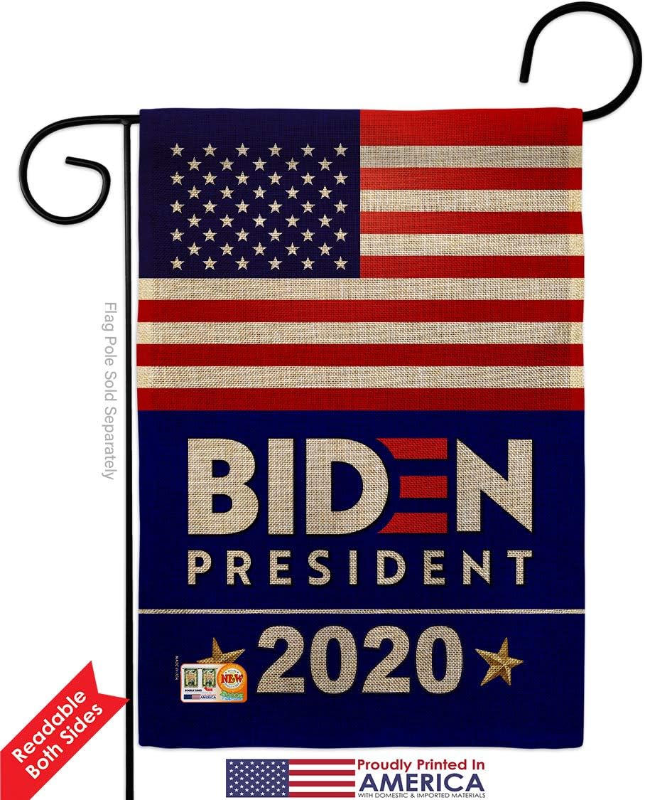 2020 Biden Burlap Garden Flag Patriotic President Democrat Republican Tea Party United State American Election Small Decorative Gift Yard House Banner Double-Sided Made In USA 13 X 18.5