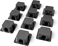 Vista 2 de Magnetic Cable Organizer – Desktop Multipurpose Cord Keeper & Cable Management Clip for Home & Office Black Cross 10Pcs