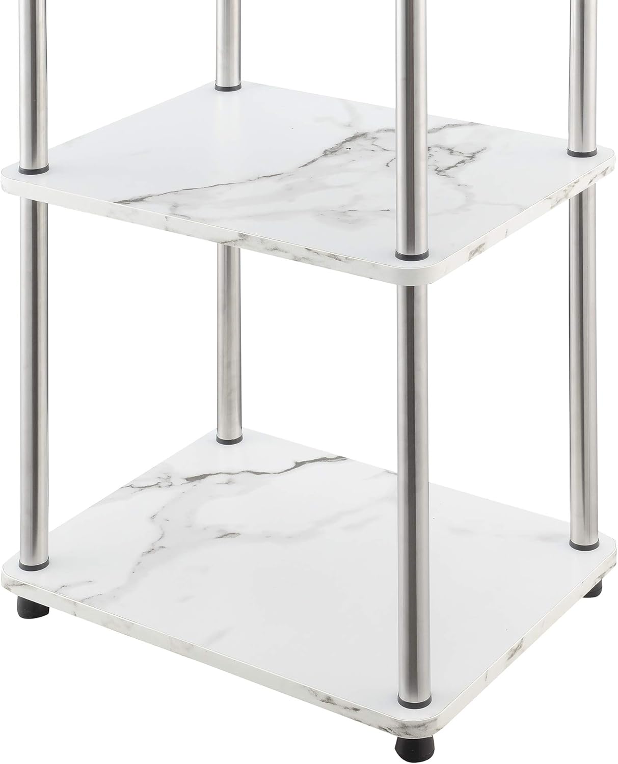 Convenience Concepts Designs2Go No Tools 5 Tier Tower, Faux White Marble/Chrome