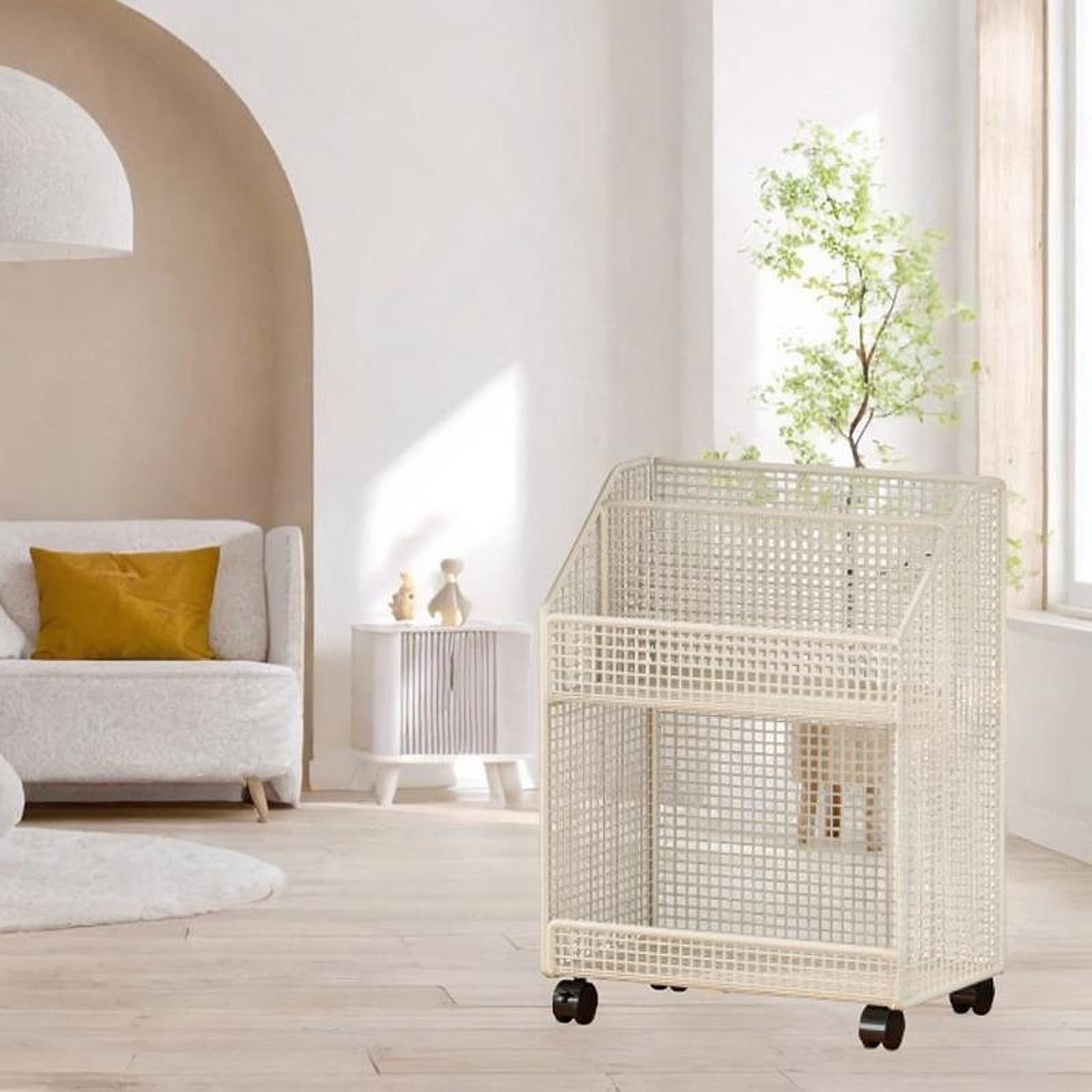 rockible Carrello Porta Libri con Ruote, Organizer per Documenti Sotto La Scrivania, Carrello Portaoggetti Multiuso, Libreria Mobile per Dormitorio, 2 Strati