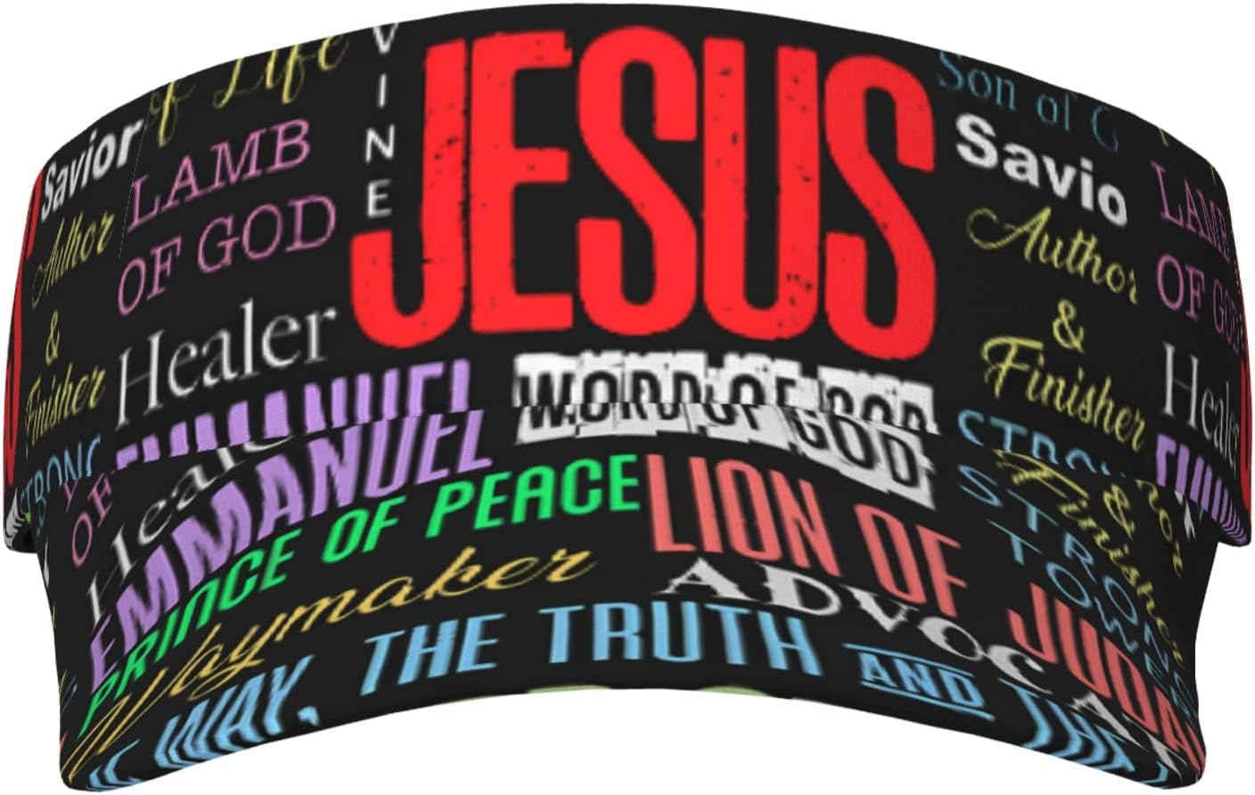 Jesus Christian Cross Sports Sun Visor Hat Men Women Adjustable Hats Empty Top Cap for Running Tennis Golf