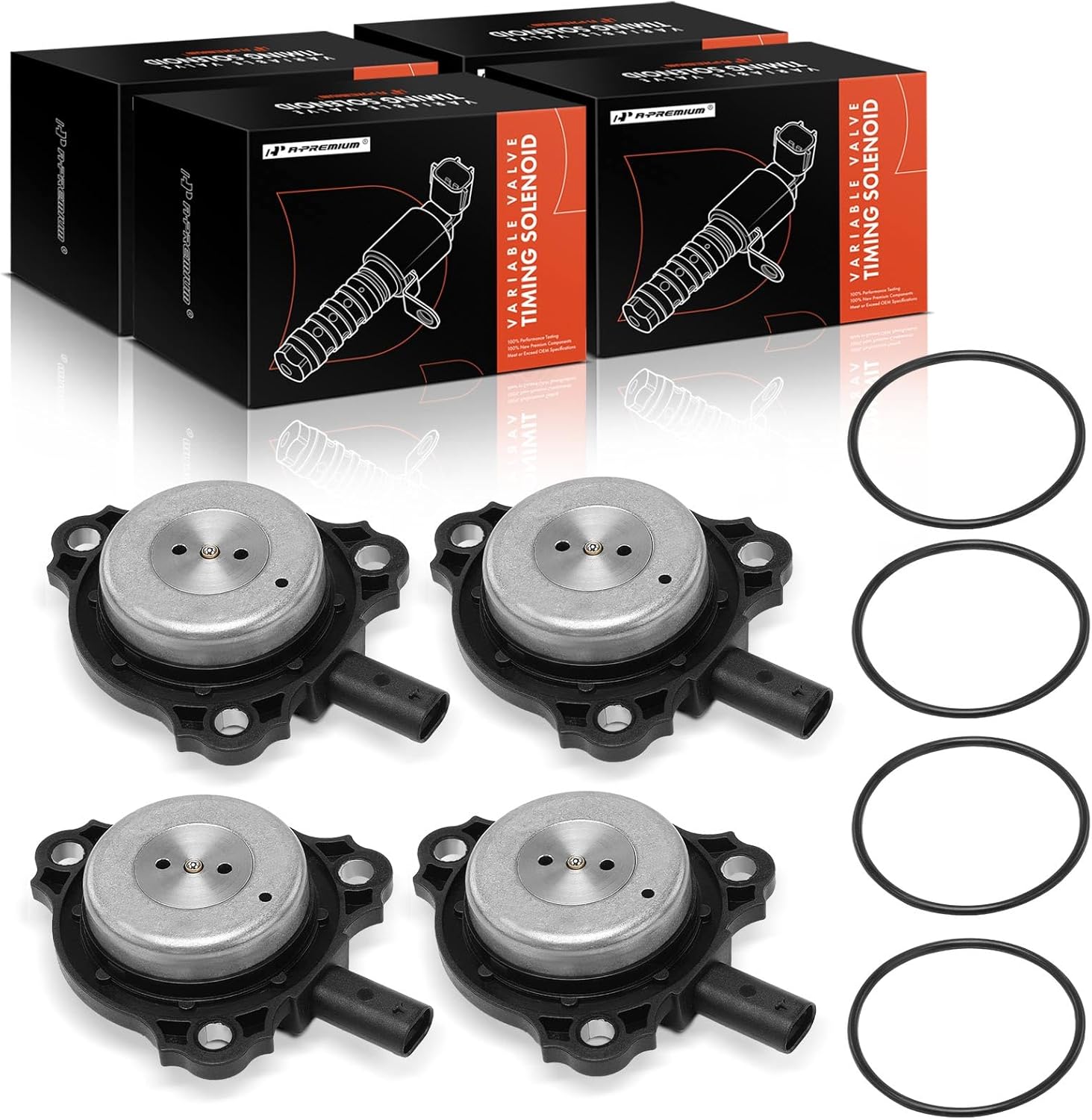 A-Premium 4-PC Intake & Exhaust Engine Variable Valve Timing (VVT) Solenoid Compatible with Mercedes-Benz C300, C350, C350e, C400, C43 AMG, C450 AMG, C63 AMG, C63 AMG S, E300, E350, E400, E43 AMG