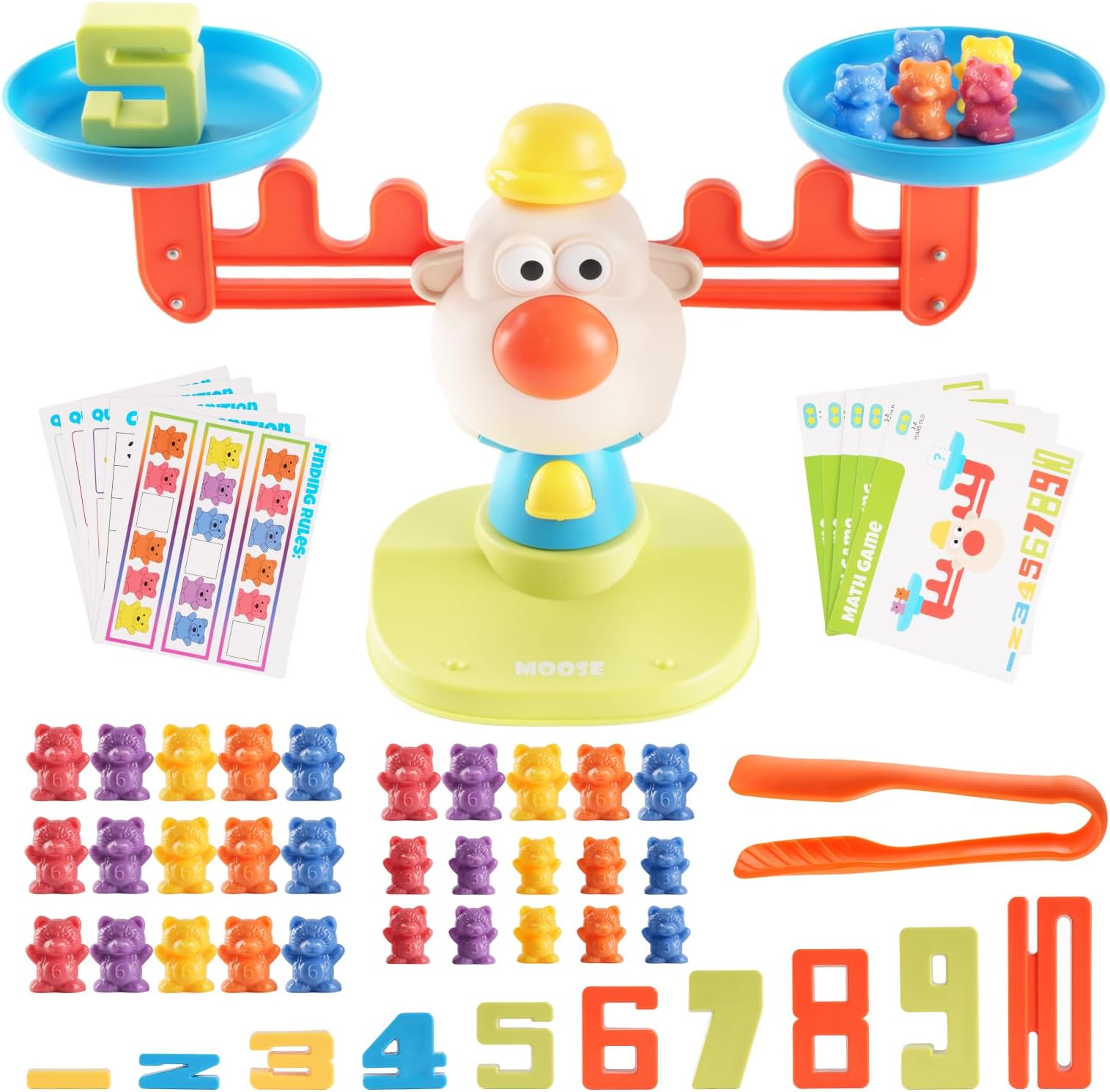 Bmag Balance Counting Toys with Bears Counting Scale for Kids – 3 in 1 Stacking & Balancing Math Game, Montessori STEM Learning Educational Toy for Ages 3-5, Gift (30 Bears, 10 Numberblocks)