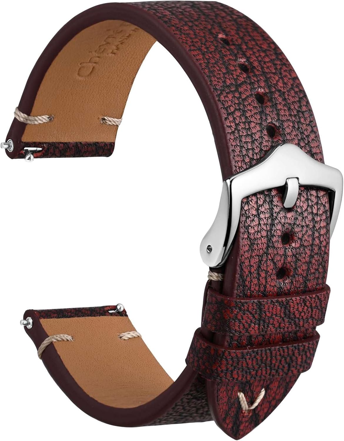 WOCCI Leather Watch Band, World-class Leather Collection, Band Width 18mm 20mm 22mm