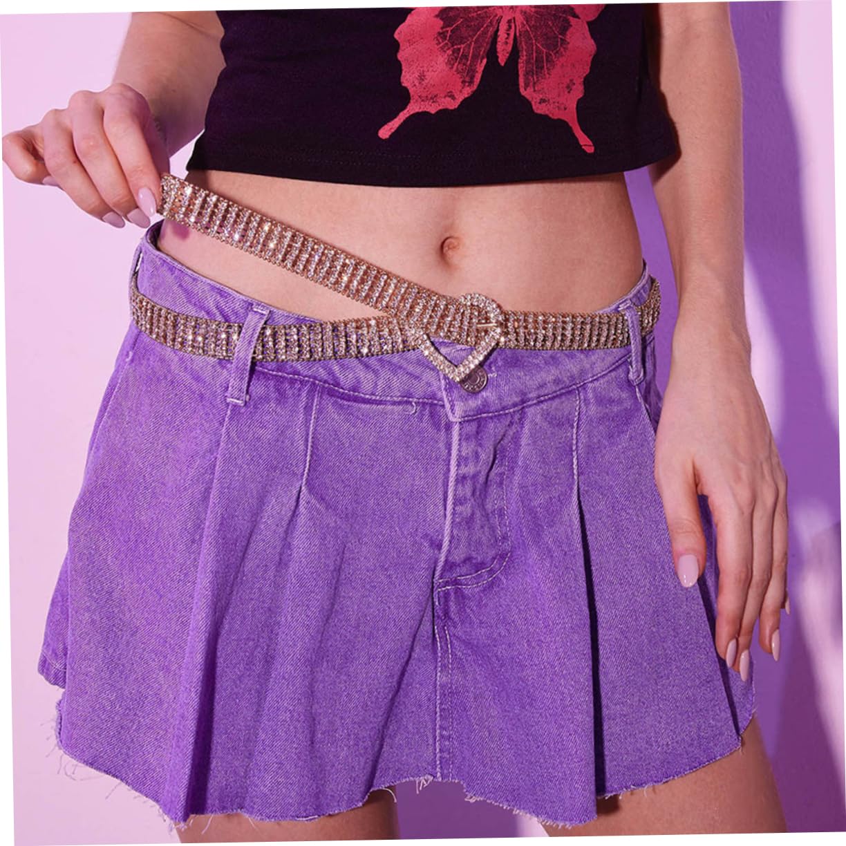 Ipetboom 3 Piezas Cinturón Rhinestone para Mujeres Cinturón para Jeans