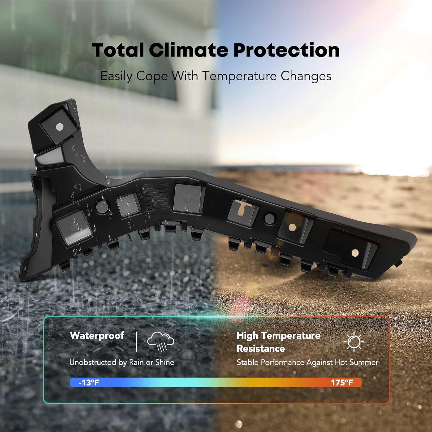 YHTAUTO Rear Driver and Passenger Bumper Cover Bracket Compatible with Ford Fusion 2014-2016, Bumper Bracket