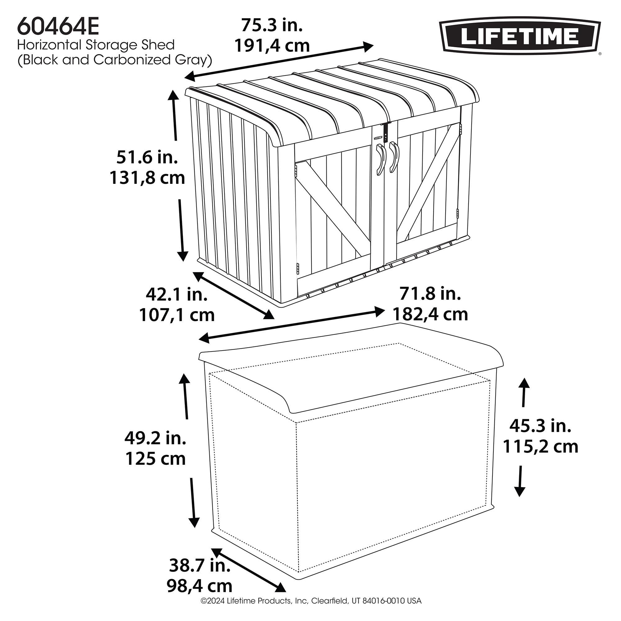 LIFETIME Abri Horizontal Exterieur 2123L / 2.1 m3#60464E