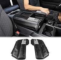 Vista 10 de Funda protectora de cuero para consola central de automóvil compatible con Toyota Tundra/Sequoia 2022-2026, reposabrazos de consola central, funda