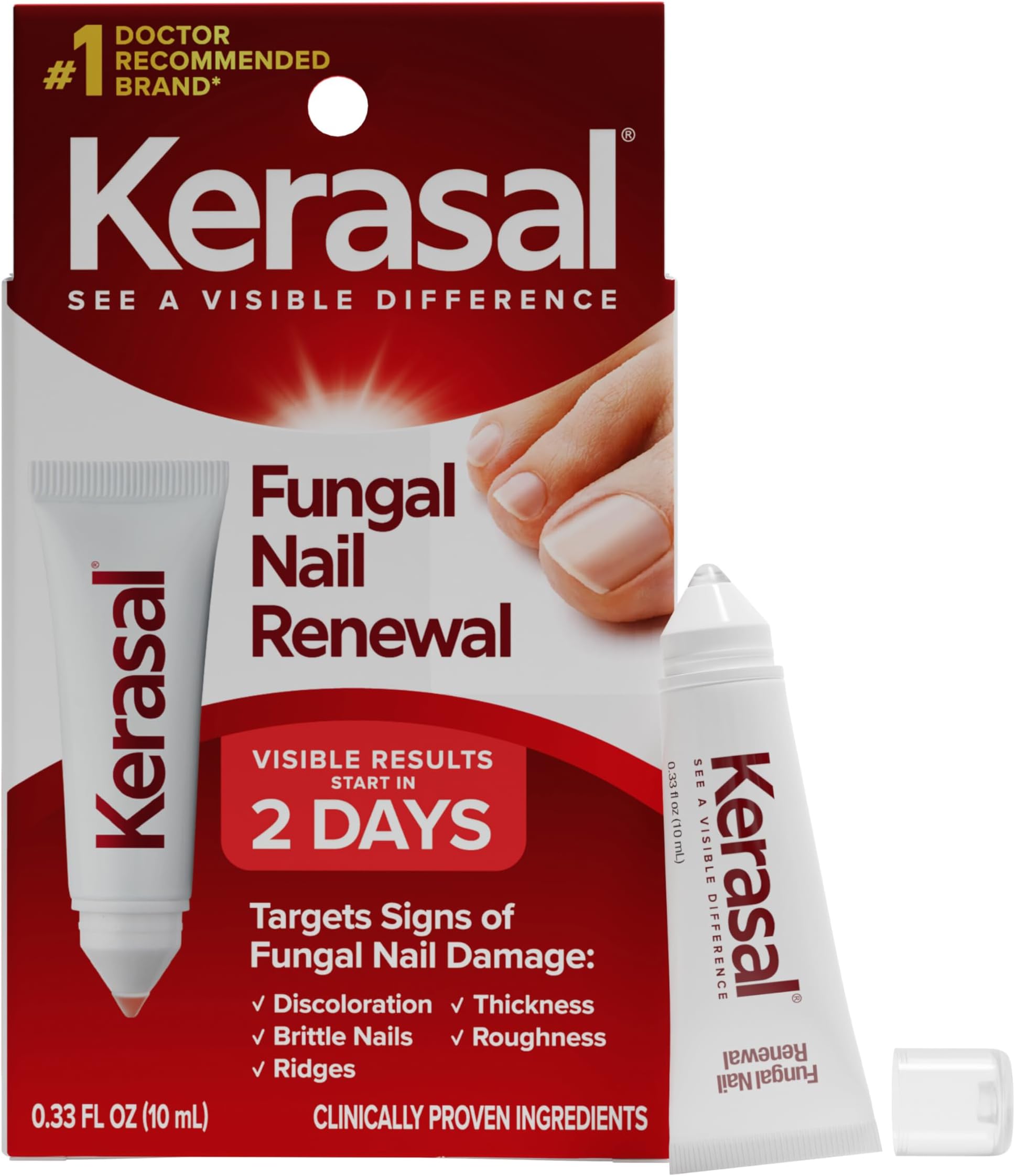 Kerasal Nail Renewal, Restorative Nail Repair for Damaged Nails, 0.33 fl oz (Packaging May Vary)