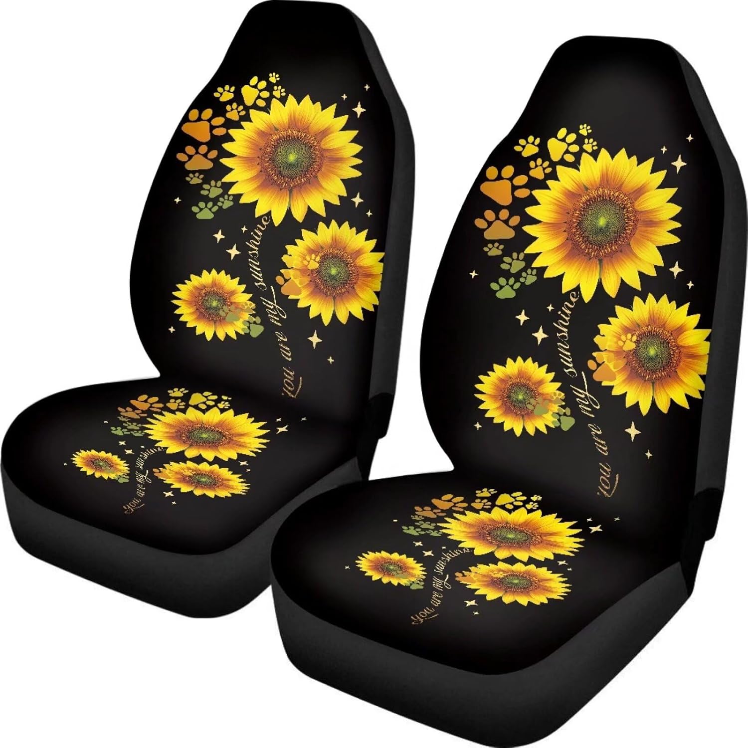INSTANTARTS Bright Blossoms Vehicle Protector Front Seats Covers Boho Mandala Floral Car Seat Covers Front Seats Only 2 Pieces Bucket Seat Cover for Women