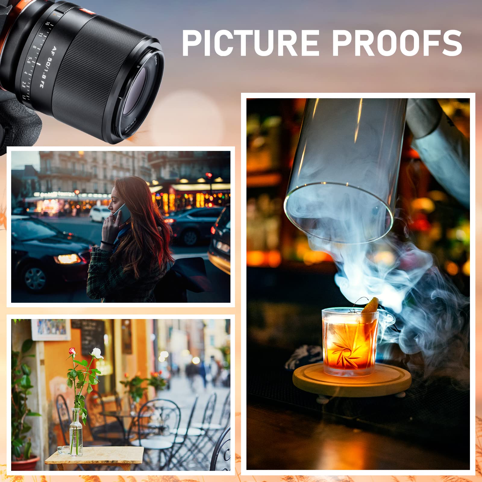 VILTROX 50mm F1.8 II Objetivo Montura E para Sony a7SIII a7III a7RIV a7RIII a9 a7(STM, Full Frame, Enfoque automático) Negro