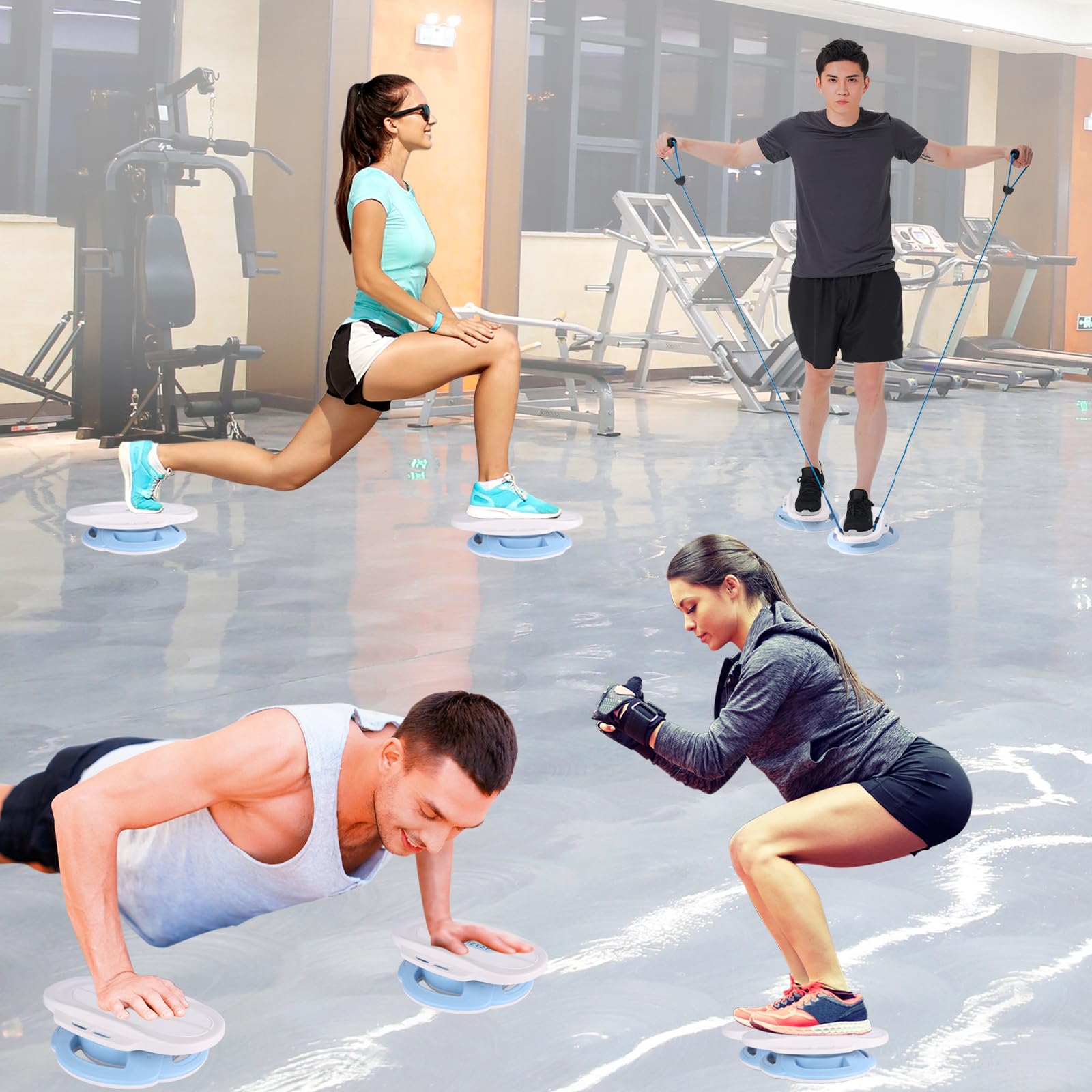 Planche de torsion, la planche d'équilibre TIZYFF sans bruit, utilisée pour les exercices de la taille, des bras, des jambes et des fessiers en intérieur/extérieur de la salle de sport.