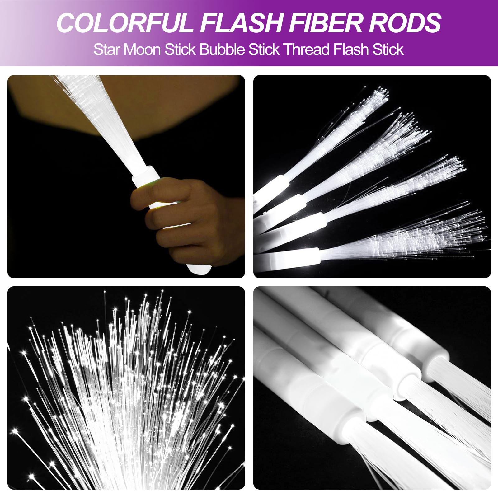 Vegena Set di 30 barre luminose a LED in fibra di vetro, per matrimoni, 3 modalità, barre luminose a LED, in fibra di vetro, per feste e concerti