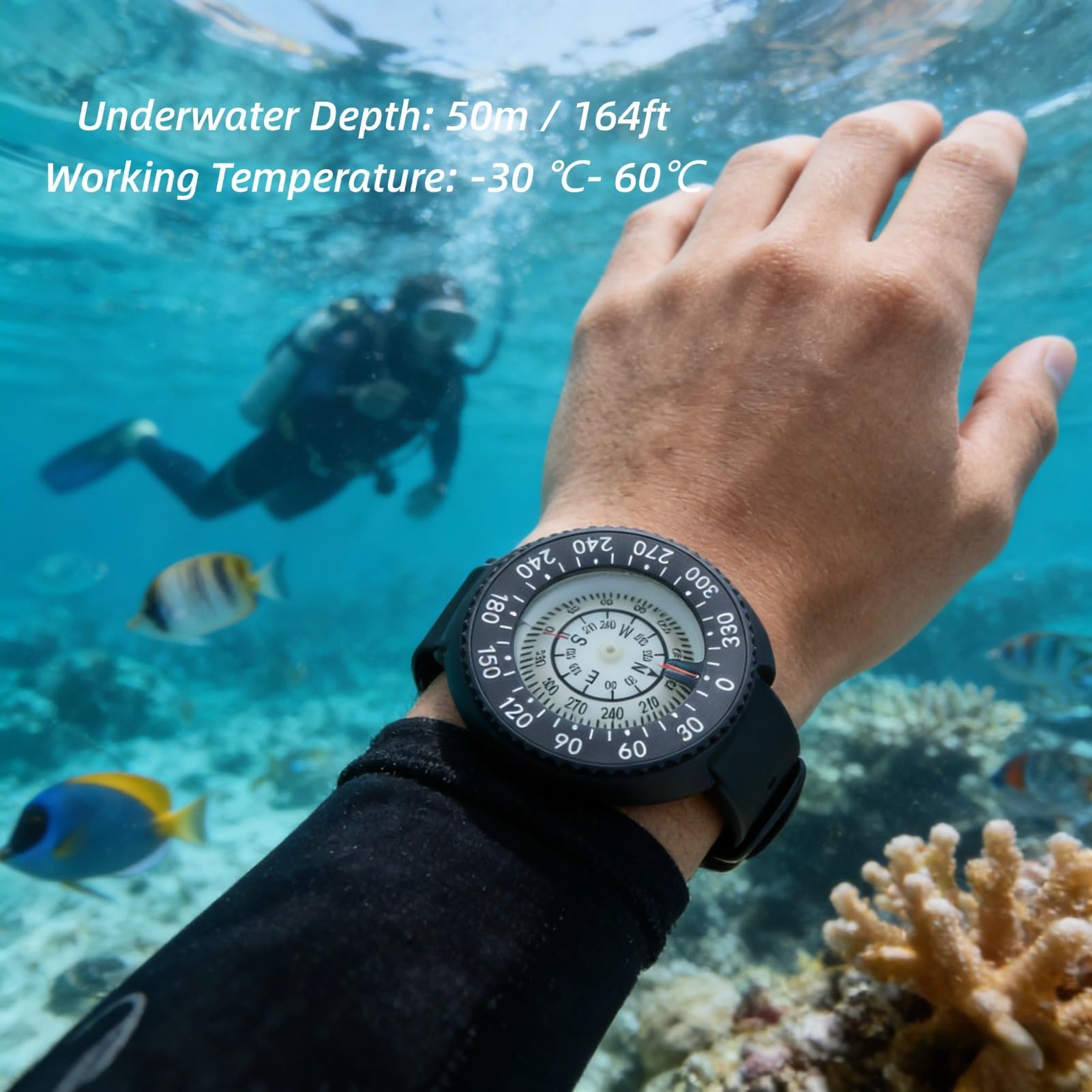 Mini Boussole de plongée légère et réglable pour activités Aquatiques et de Natation