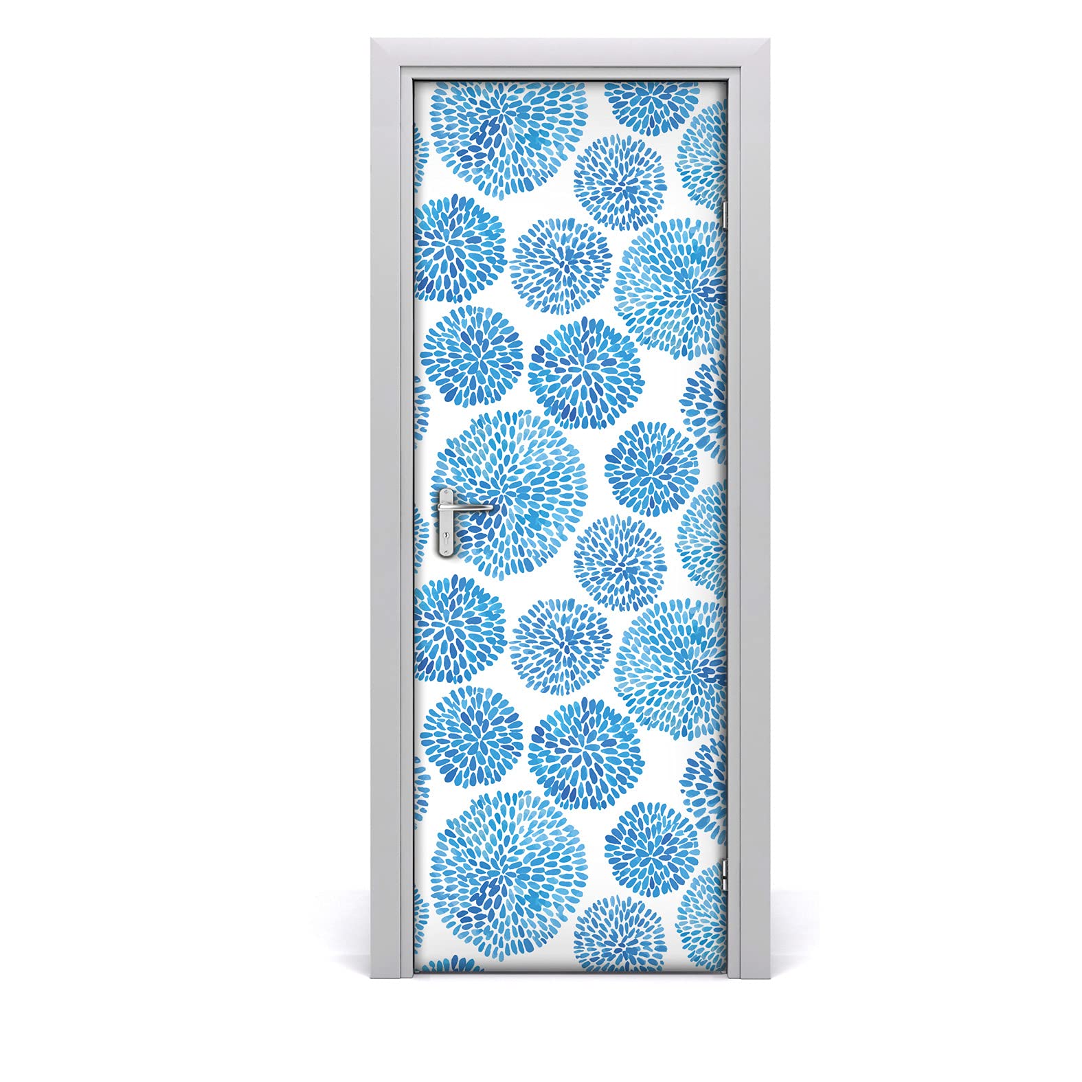 Rénover une porte abîmée sans peindre papier adhésif fleurs 70x200