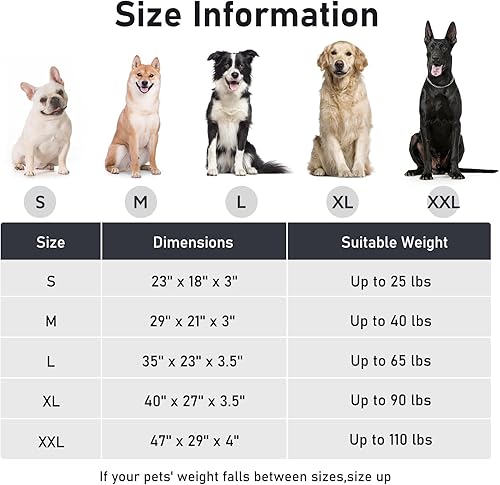 Miniatura 7 de FURTIME Cama lavable para perros de tamaño grande, camas de lujo para perros, cómoda y esponjosa, alfombrilla antideslizante para dormir para