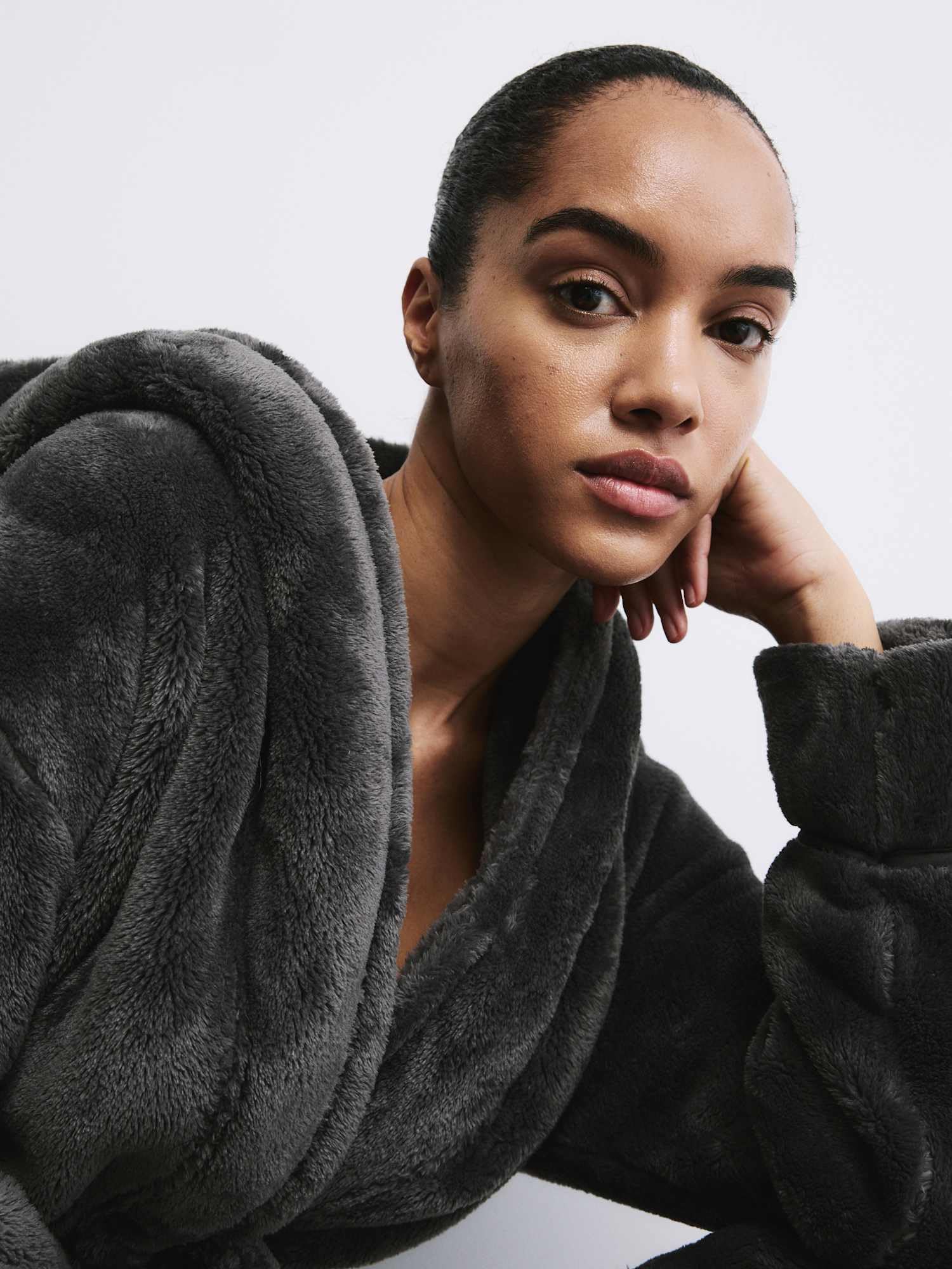 Marks & Spencer Donna Accappatoio in Pile con Cappuccio – Vestibilità Regolare – Con Tasche