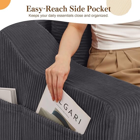 MeMoreCool Convertible Sofa Bed, Folding Boneless Floor Couch, Grey