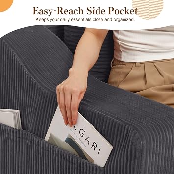 MeMoreCool Convertible Sofa Bed, Folding Boneless Floor Couch, Grey