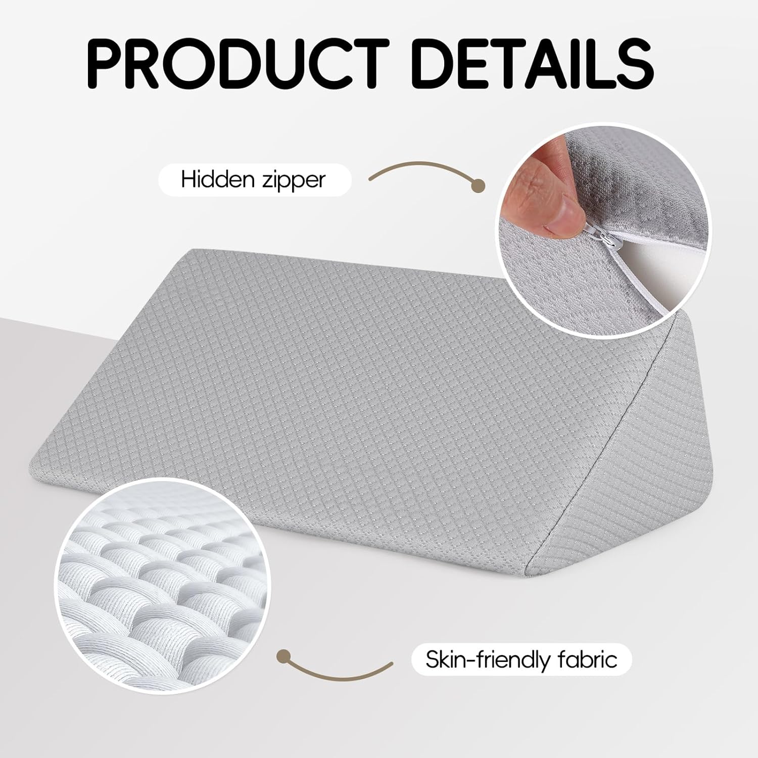 (ザントル) 小型ウェッジクッション 睡眠/ヨガ/瞑想/ストレッチ用 小さなウェッジピロー 椅子とベッド用 - 疲労をサポートし緩和