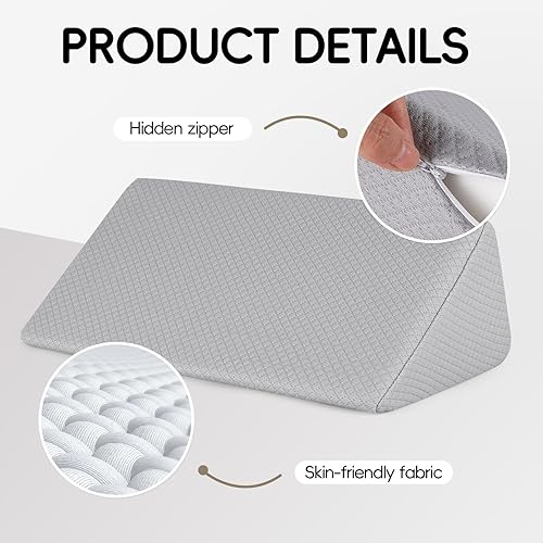 Miniatura 6 de Almohada de cuña pequeña para dormir, yoga, meditación, estiramiento, almohada de cuña pequeña para silla y cama, proporciona apoyo y alivia la