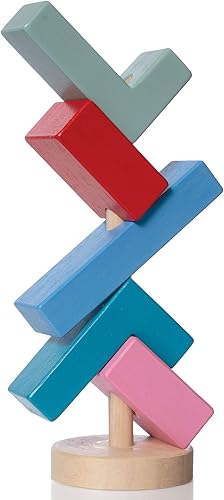 Miniatura 4 de Manhattan Toy Bam Stack-A-Lacka - Juguete apilable de madera para niños pequeños