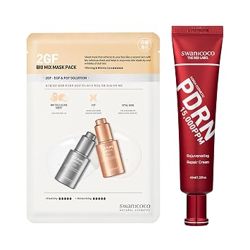 SWANICOCO 2GF EGF FGF Bio Mix Mask + PDRN Rejuvenating Repair Cream Set, Firming, Aging Wrinkle Care, Skin Renewal, Hydration, Stocking Stuffer, Christmas Gift for Women