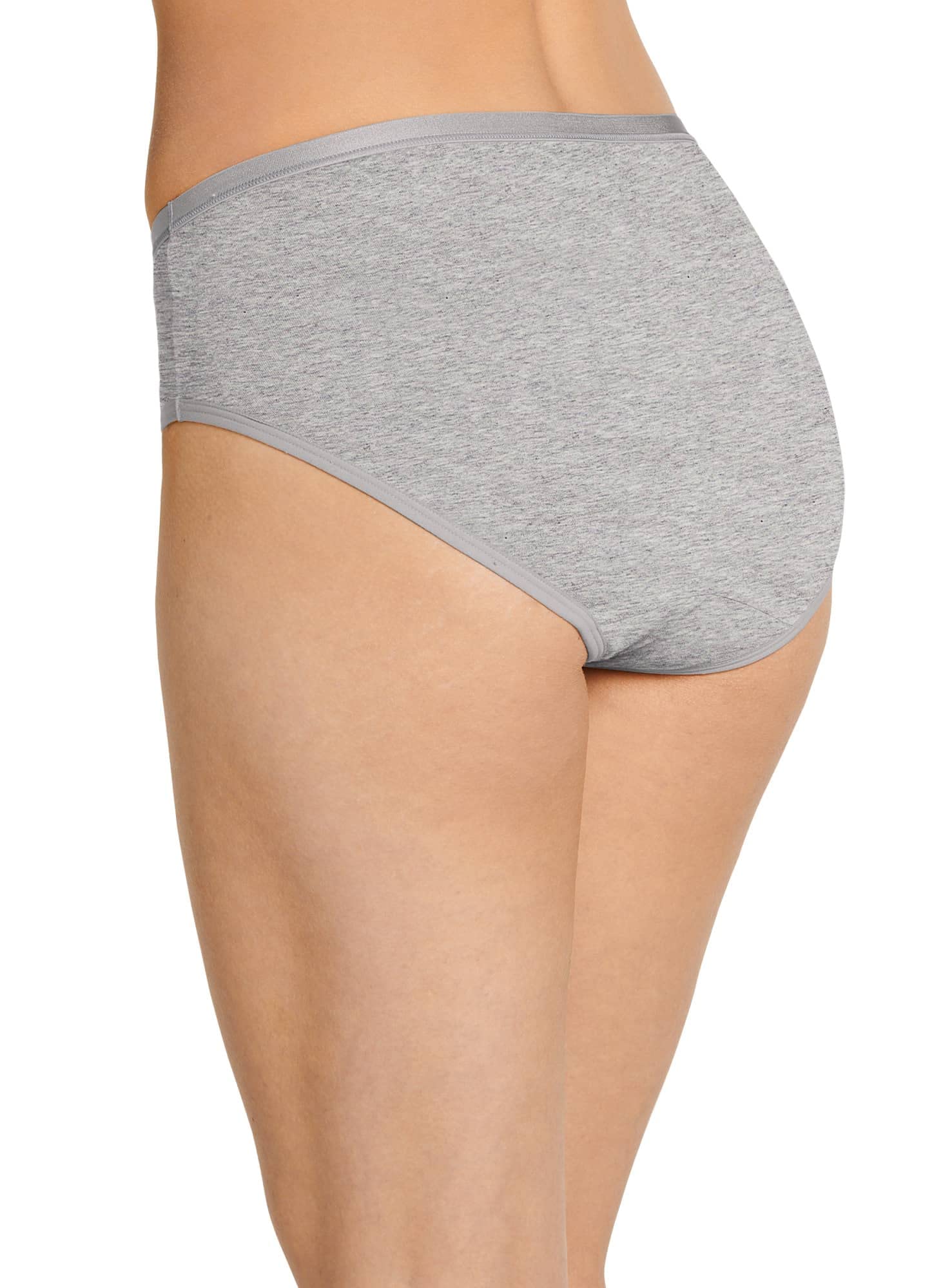 Jockey Women's Underwear Worry Free Cotton Stretch Moderate Absorbency Hipster, Grey Heather, L