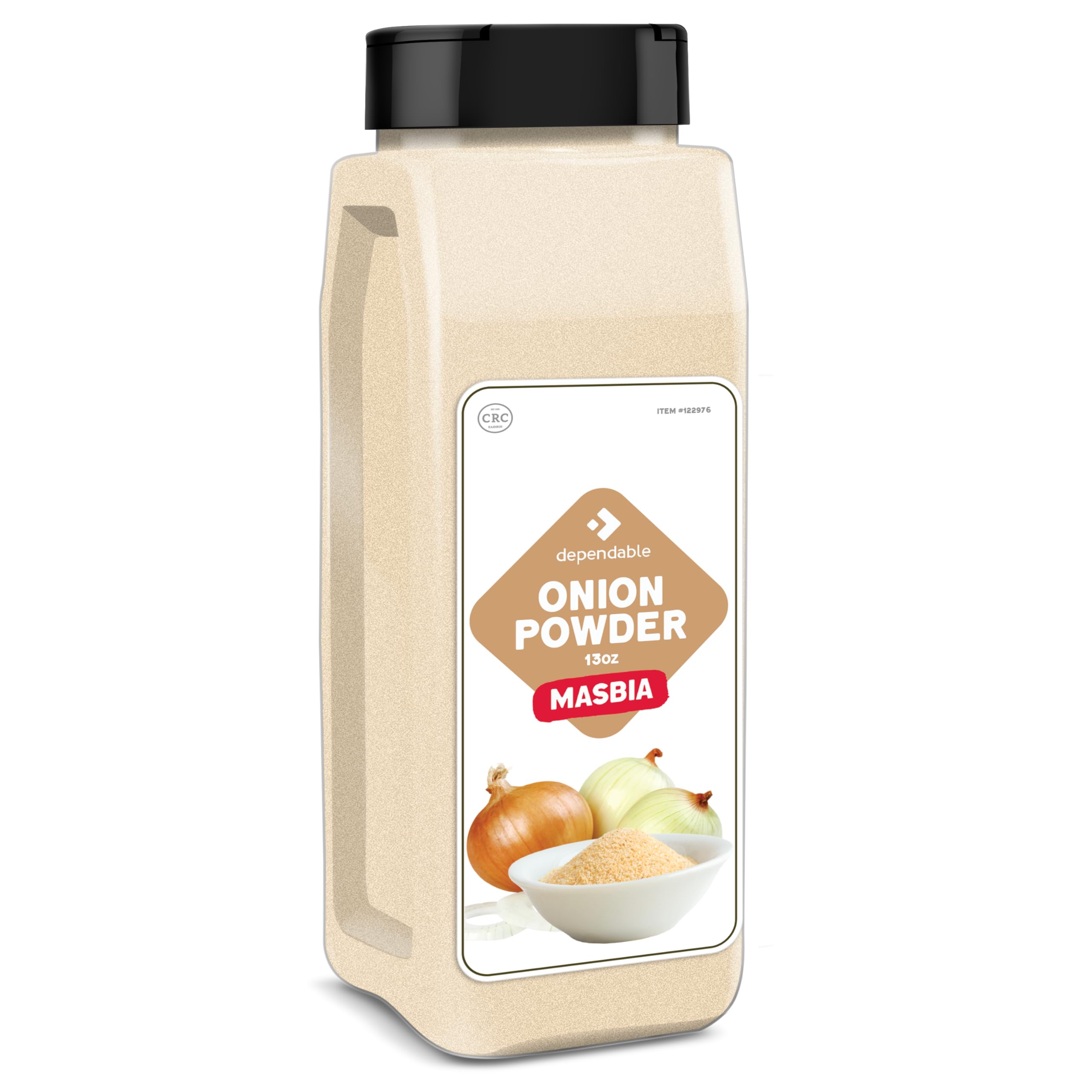 Dependable Foods Onion Powder – 13 Oz. Container - 100% Natural, Non-GMO, Kosher Seasoning, Perfect for Sauces, Gravies, Soups, Dips & More - 100%
