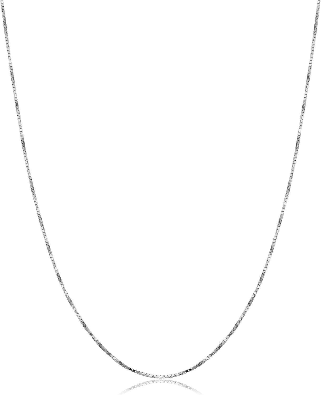 Kooljewelry Sterling Silver 0.9 mm Venetian Box Chain Necklace (16, 18, 20, 22, 24, 30 or 36 inch)