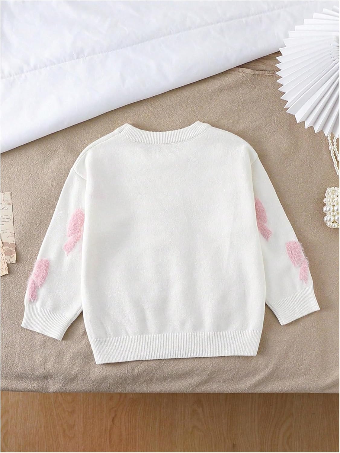 Verdusa Toddler Girl's Coquette Bow Sweater Fall Knit Pullovers Cozy Cute Tops - Image 2