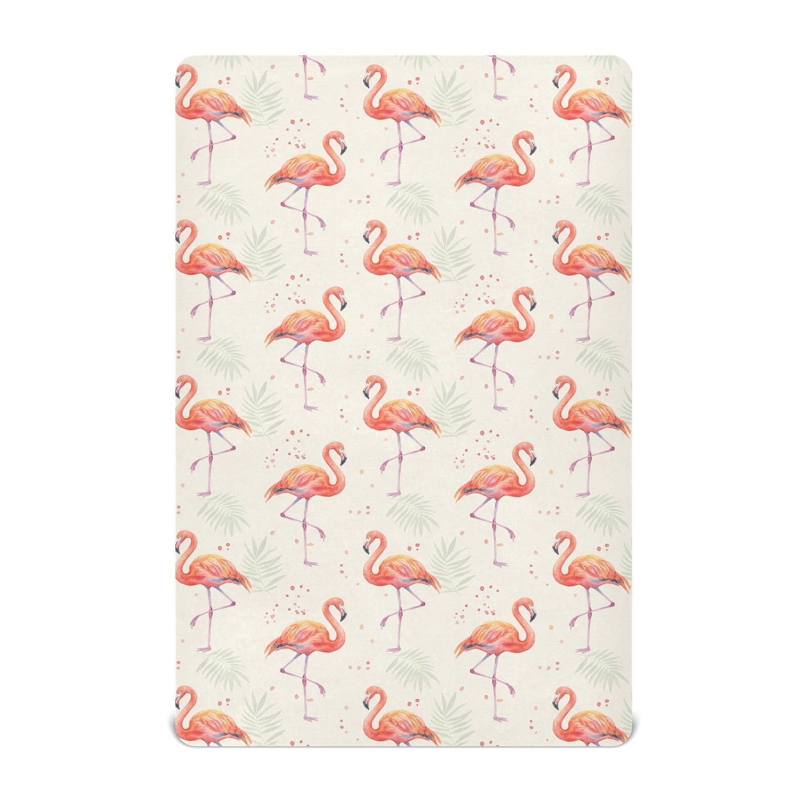 Drap de berceau flamants roses en microfibres douce pour matelas bébé 71x132 cm