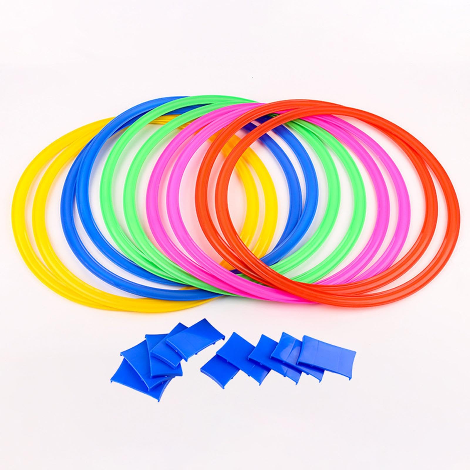 Anillos de rayuela para niños, Juego de Anillos de rayuela - Anillos de Agilidad | de obstáculos con puf, Cuadrados de 15 Pulgadas con Conectores para niños, Interior y Exterior