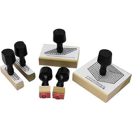 READY 2 LEARN Base 10 Block Stamps - Set of 6 - Wooden Stamps for Early Math Activities and DIY - Use for Flashcards, Worksheets, Homework and Scrapbooks