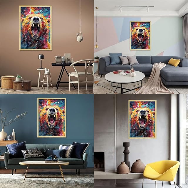 Foto 5 de 6 de Puzles para adultos "Bear's" para adultos, rompecabezas de 2000 piezas, 27,56 x 39,37 pulgadas