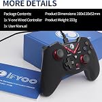 V108-Red V-one Wired USB Gaming Controller Gamepad Joystick for PC (Windows XP/7/8/10) & Steam & Android & PS3 - [Red]