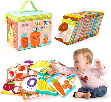 Jollybaby Reusable Soft Cloth Number Flash Cards for Baby 0-6-12 Month