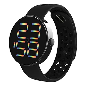 Shocknshop Stylish Rainbow LED Lights Digital Unisex Watch for Boys and Girls -WCH12