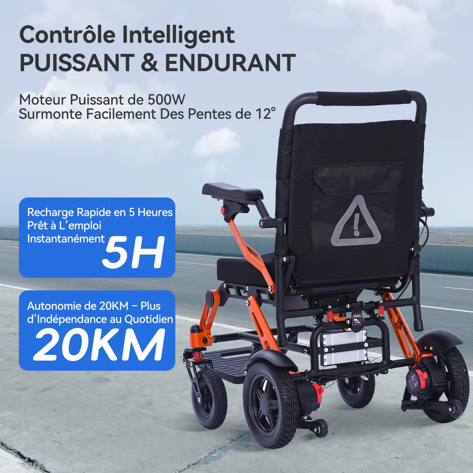 XP02 Fauteuil roulant électrique,alliage de magnésium aéronautique,pliable,18,3 kg,batterie lithium,charge 150 kg, autonomie 25 km,compact,nomade,pour déplacements quotidiens des seniors.