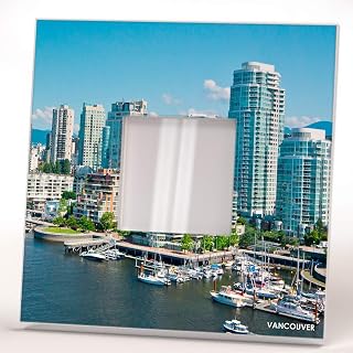 Skyline City View Vancouver Downtown Canada BC Wall Framed Mirror Decor Home Fan Art Design Gift