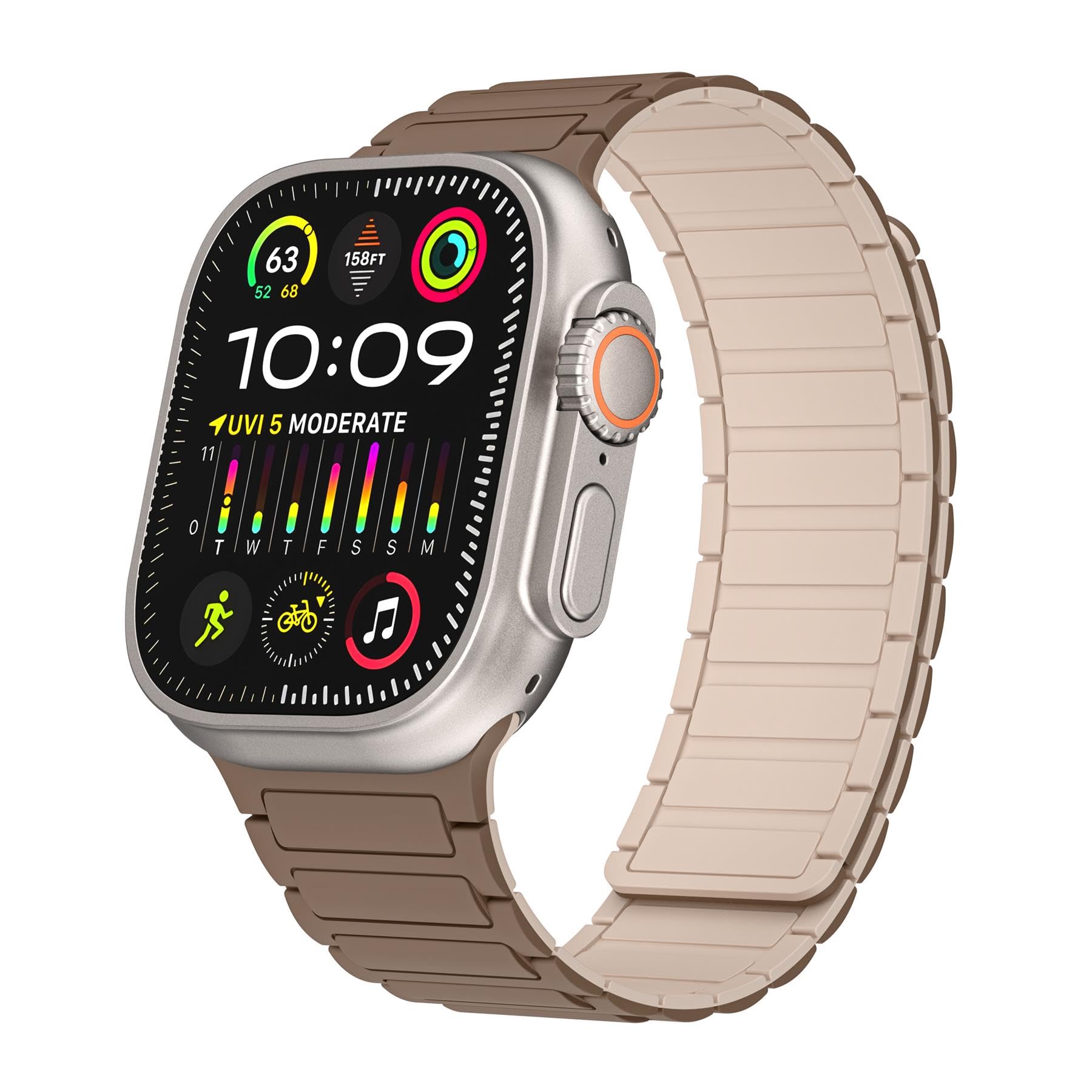 Correas magnéticas de diseño de lujo compatibles con Apple Watch Band Ultra de 49 mm, 45 mm, 44 mm, 42 mm, pulsera deportiva de silicona suave impermeable para iWatch Series 9/8/7/6/5/4/3/2/1