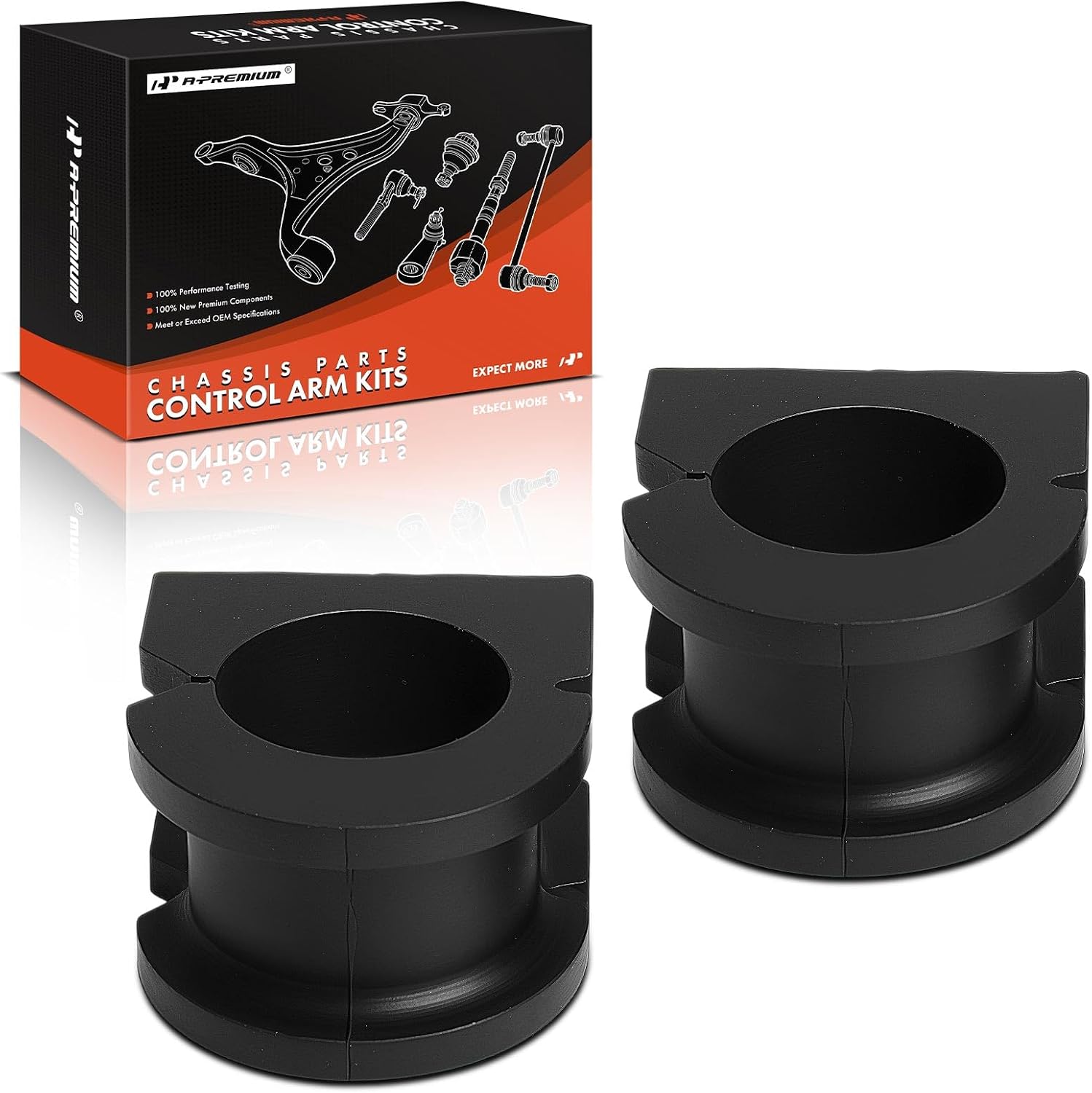 A-Premium 2 x Front To Frame Stabilizer Bar Bushing Sway Bar Bushing Kit, Compatible with Chevrolet & GMC & Cadillac - 07-20 - Silverado 1500, Tahoe, Suburban, Avalanche, Sierra 1500, Yukon, Escalade
