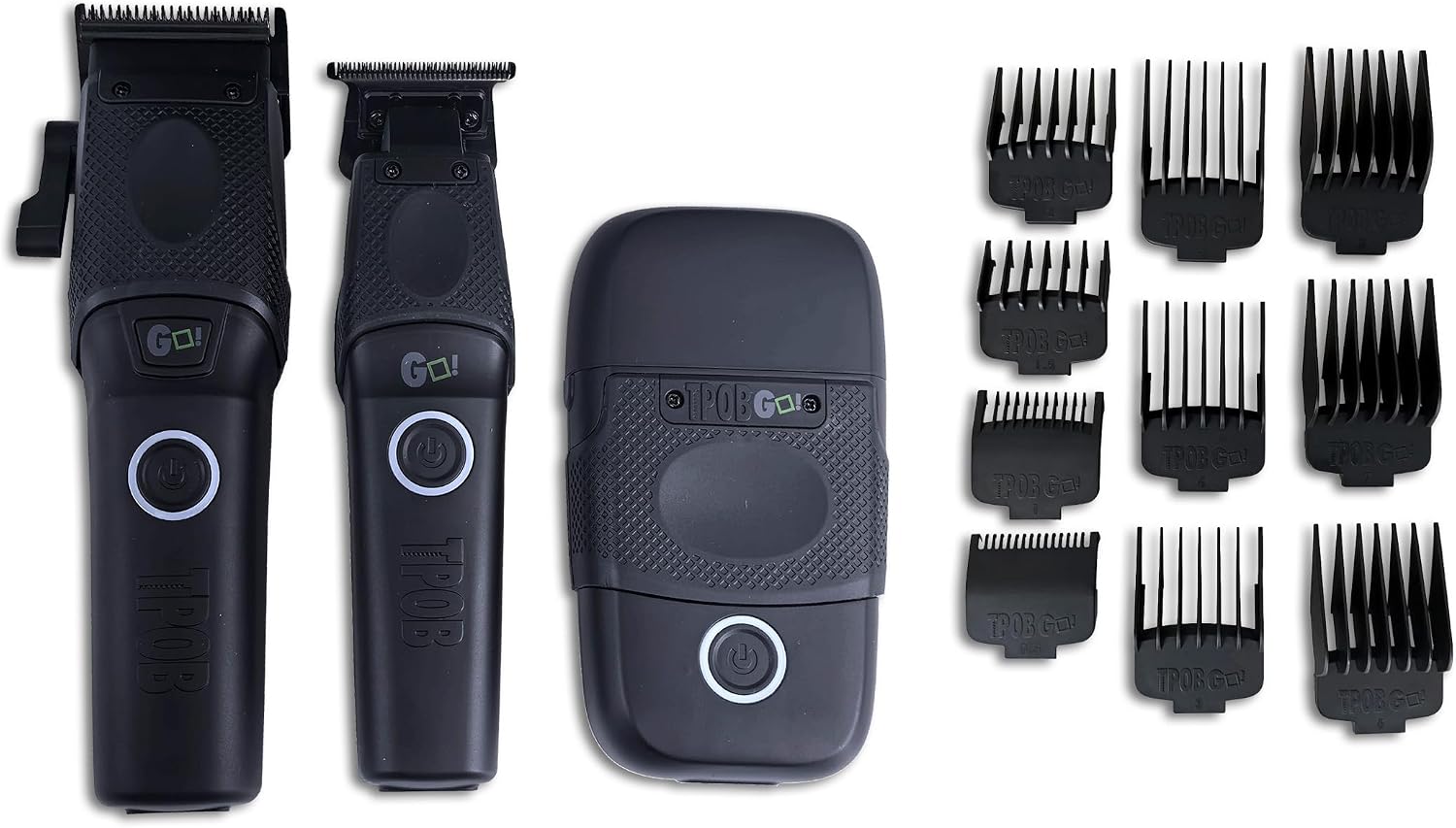 TPOB Professional Barber Clippers Go Edition Clipper Trimmer Shaver Set (Black)