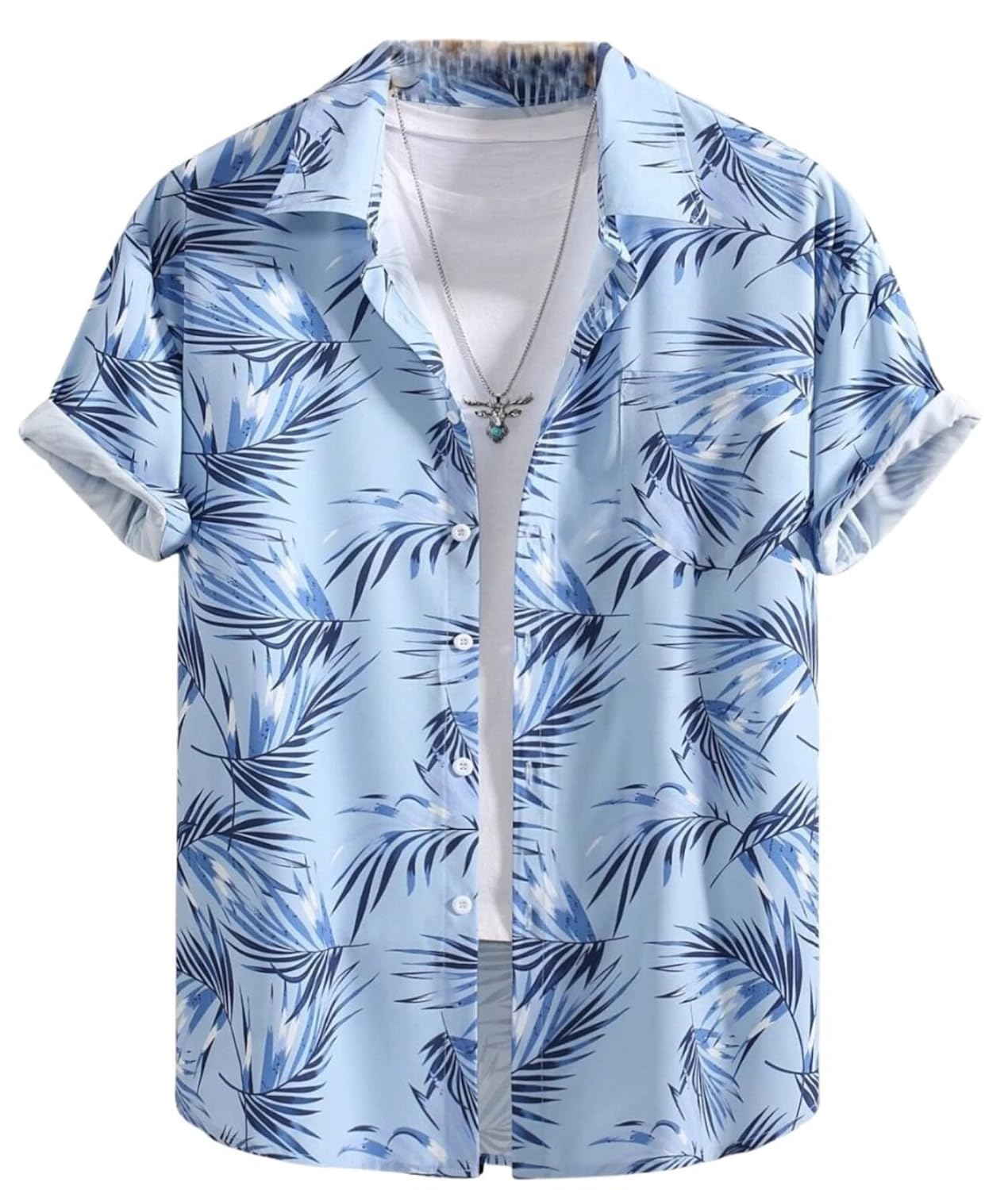 OM SAI LATEST CREATION Men’s Shirts || Rayon Tropical Printed Shirts for Men || Hawaii Collar Summer Shirt for Men || Perfect for Outing (X-Large, Sky),OSLC-MS-6093 OM SAI LATEST CREATION Men’s Shirts || Rayon Tropical Printed Shirts for Men || Hawaii Collar Summer Shirt for Men || Perfect for Outing (X-Large, Sky),OSLC-MS-6093
